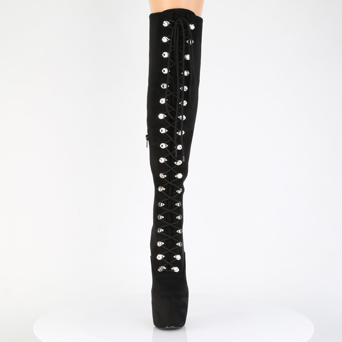 Juicy 3012FS Faux Suede Slim 7" Stiletto Platform Knee Boots Heels - Direct - Totally Wicked Footwear