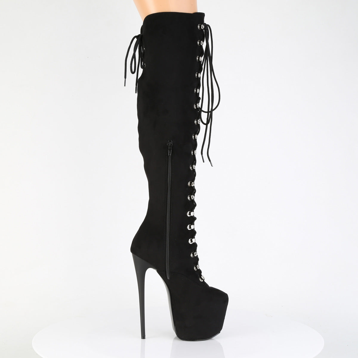 Juicy 3012FS Faux Suede Slim 7" Stiletto Platform Knee Boots Heels - Direct - Totally Wicked Footwear
