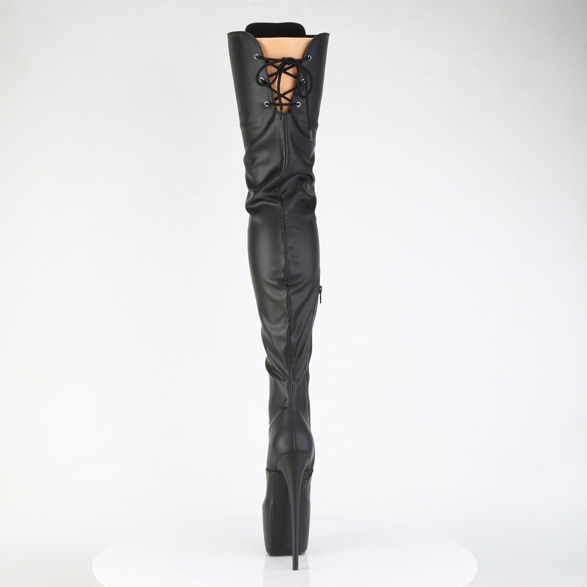 Juicy 4012  Stretch Matte Slim 7" Stiletto Platform Thigh Boots Heels - Direct - Totally Wicked Footwear