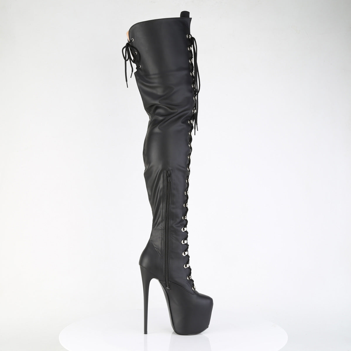 Juicy 4012  Stretch Matte Slim 7" Stiletto Platform Thigh Boots Heels - Direct - Totally Wicked Footwear