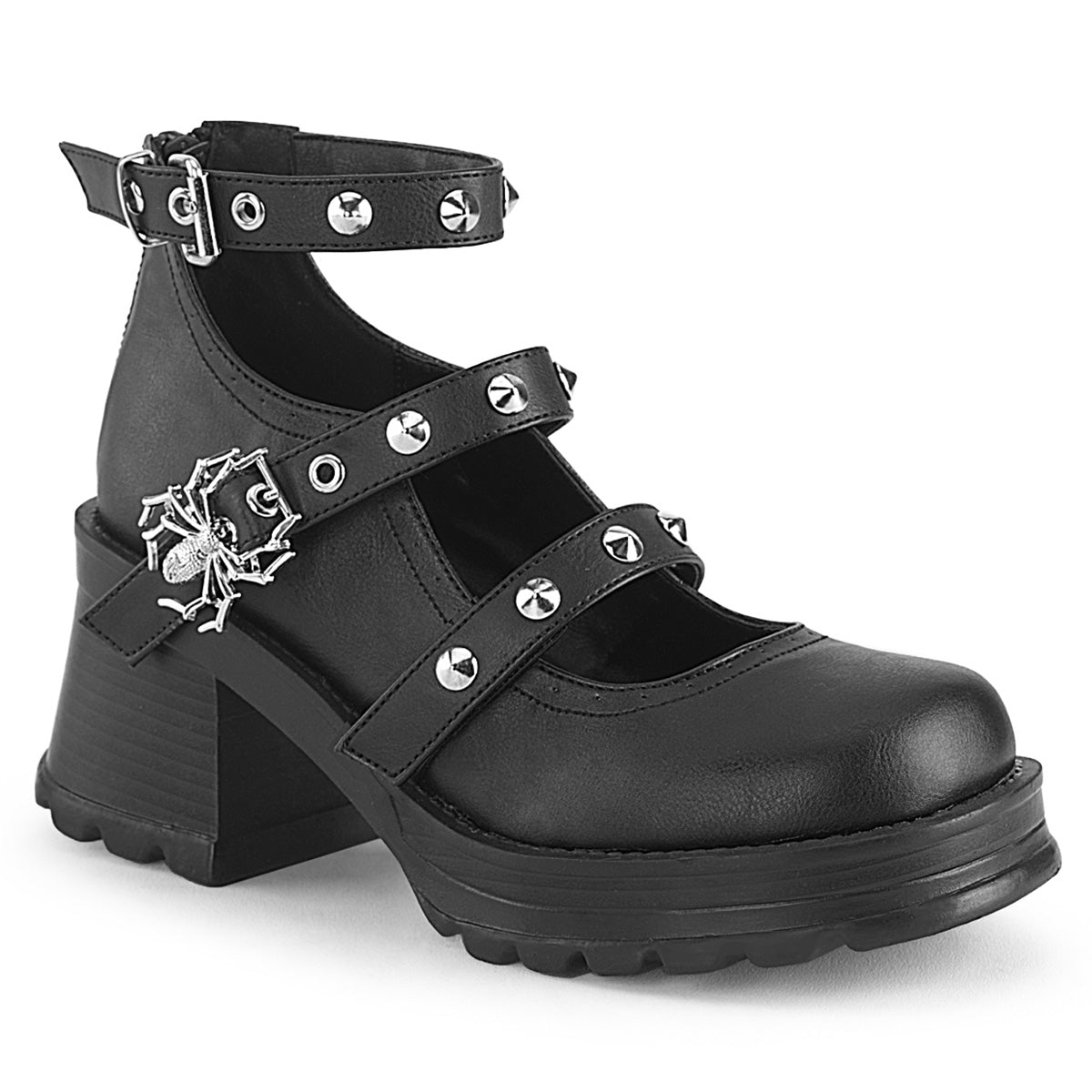 Bratty 30 Maryjane Goth Punk Shoes Spider Bucckle