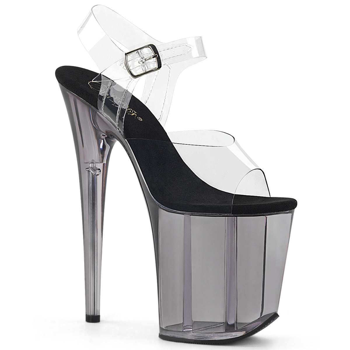 Flamingo 808T Black Smoke Tinted 8" Platform High Heel Sandals - Direct - Totally Wicked Footwear