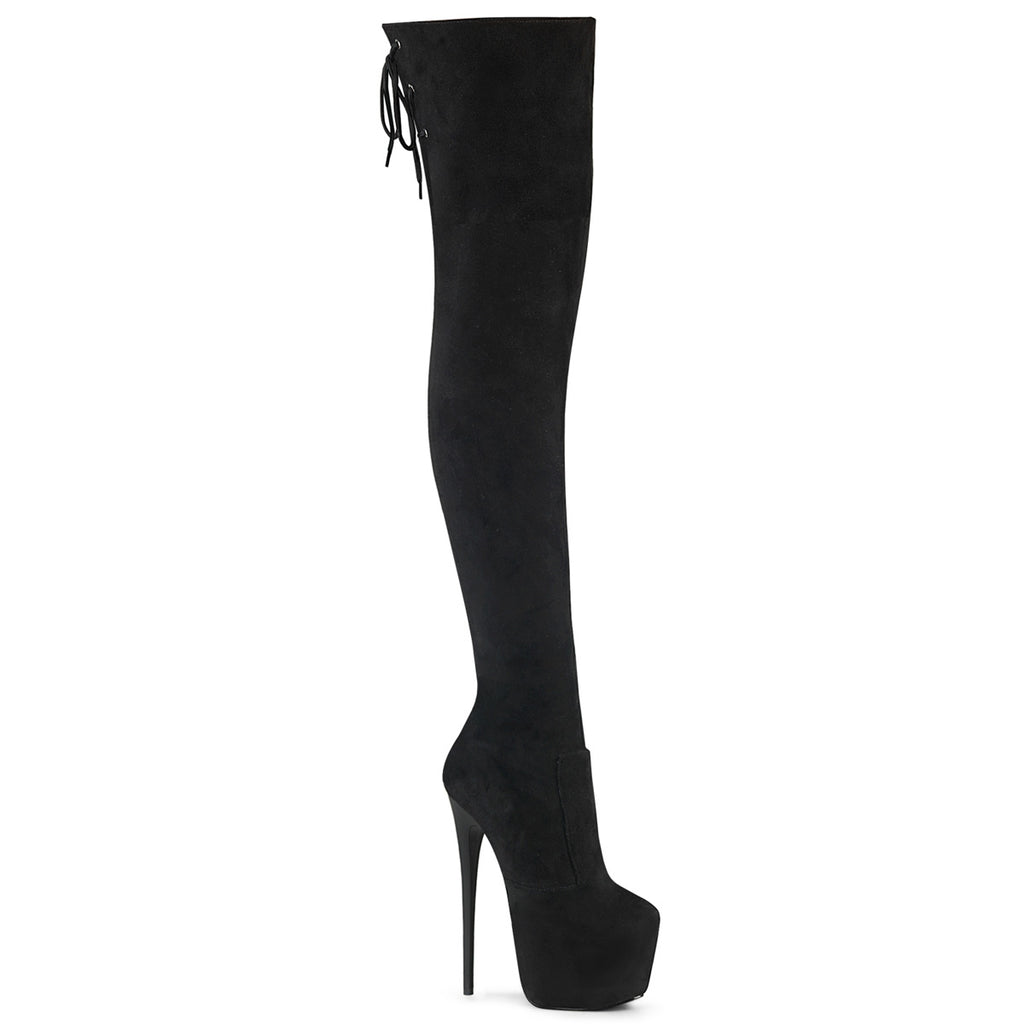 Juicy 3007  Faux Suede Slim 7" Stiletto Platform Thigh Boots Heels - Direct