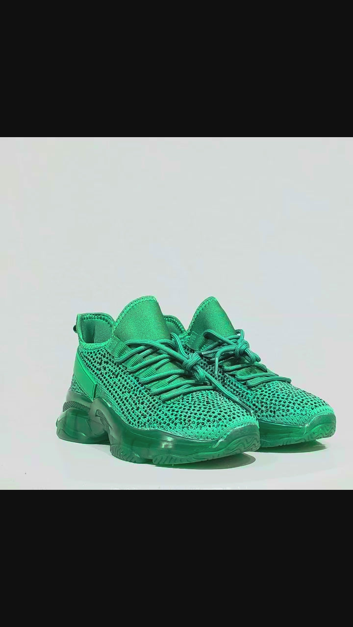 Frey  Green Jelly Sole Slip On Pull Tie Comfy Running Shoes Sneakers