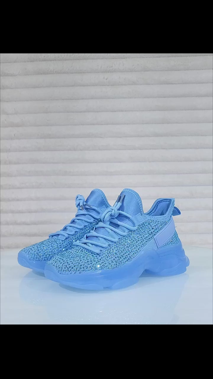 Frey Blue Jelly Sole Slip On Pull Tie Comfy Running Shoes Sneakers