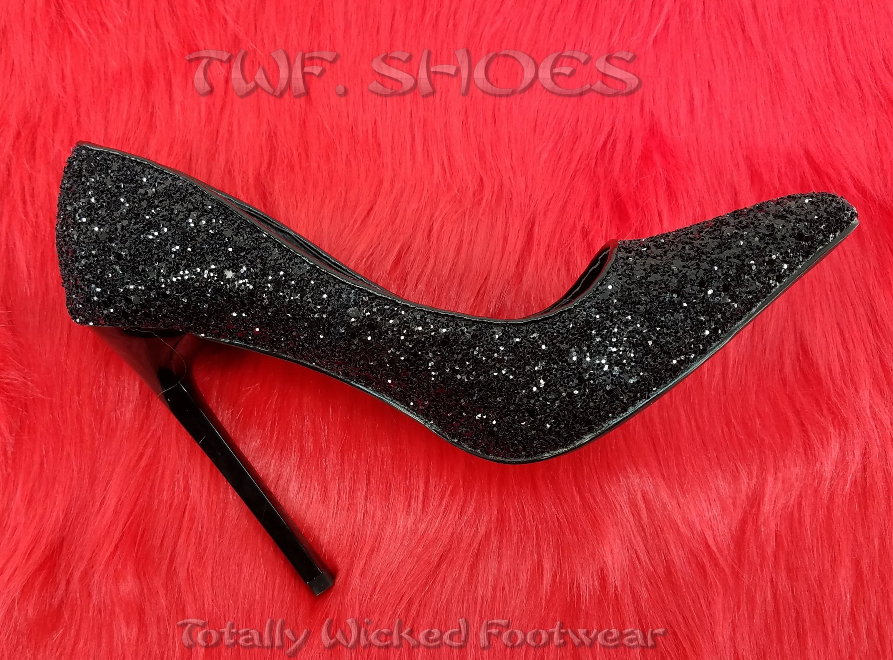 JIMMY CHOO Anouk Black & Mist Glitter Heels - Sz. 36 - TheRelux.com