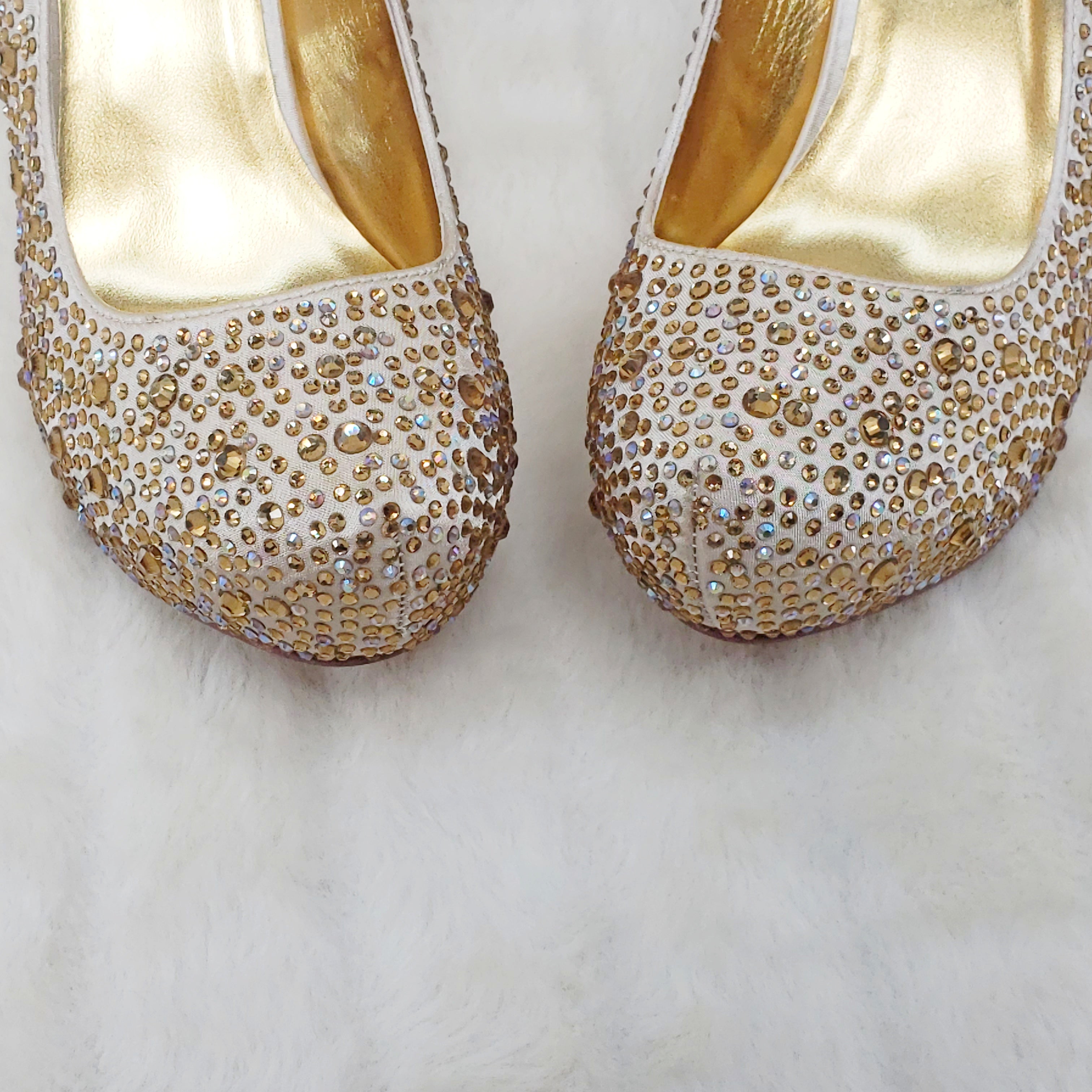 Felicity 20 Champagne Rhinestone Pumps - Totally Wicked Footwear