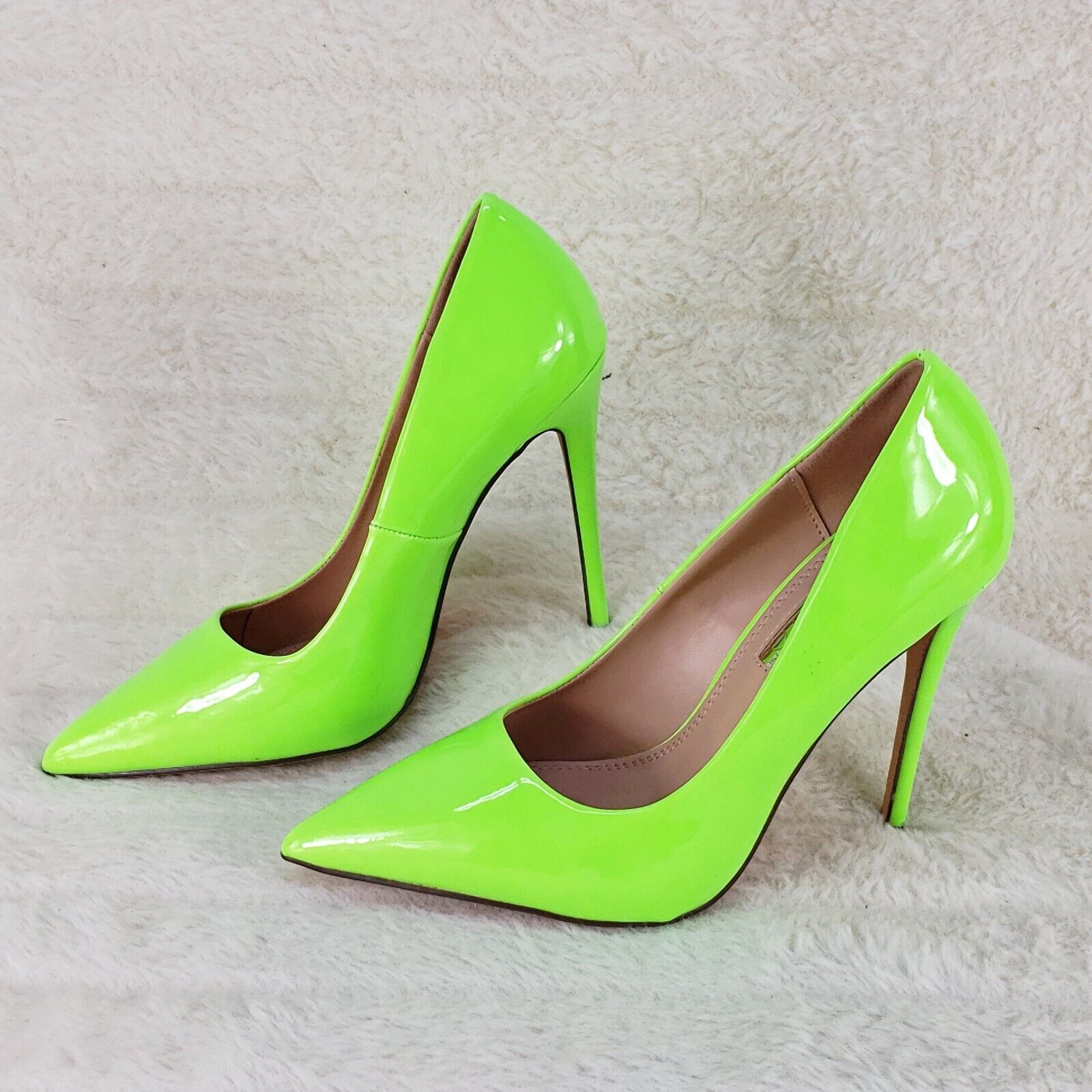 Fabulous Bright Lime Yellow Pointy Toe High Heel Pumps 7-11 - Totally Wicked Footwear