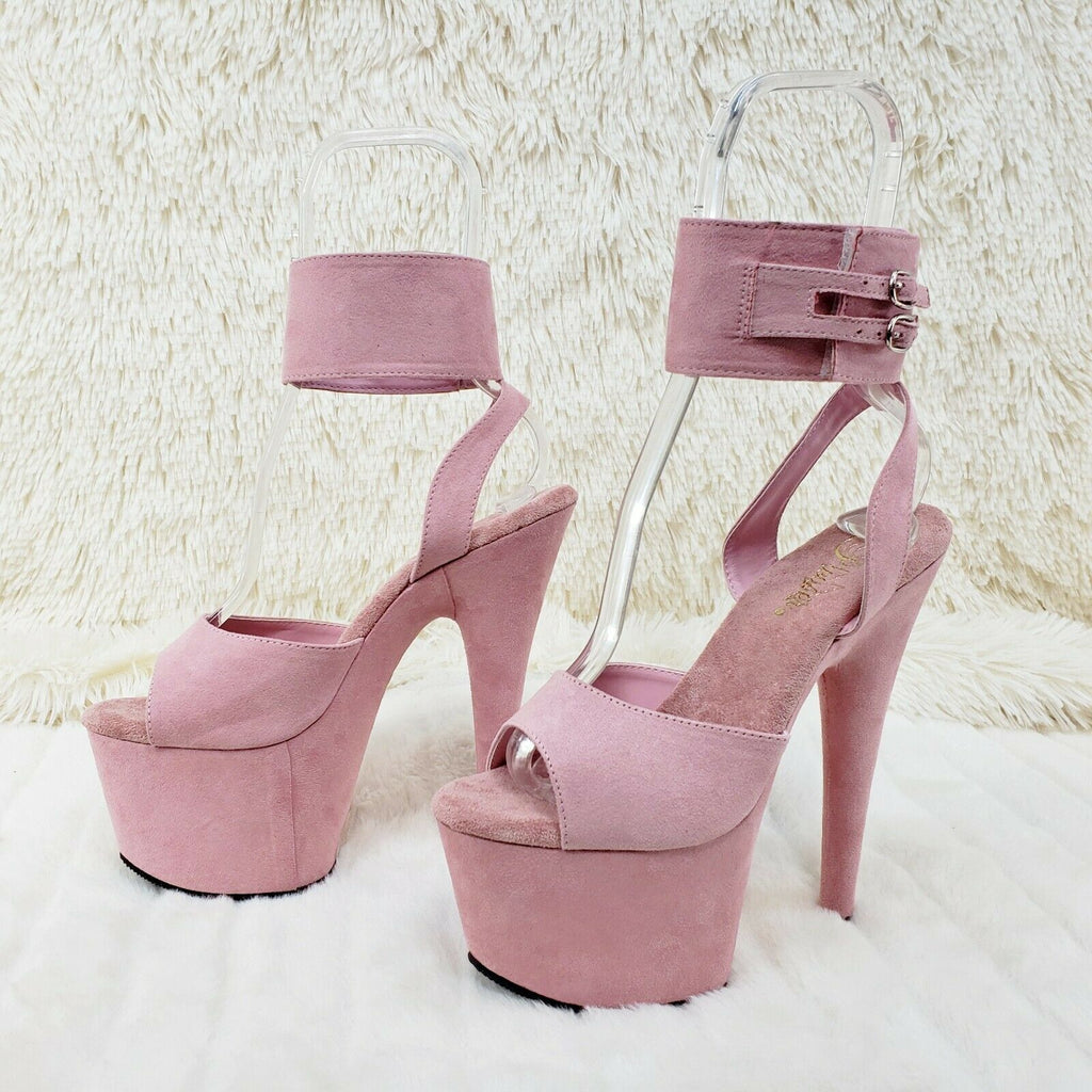 Adore 791FS Baby Pink Platform Shoes Sandals 7" High Heels Wide Ankle Cuff NY - Totally Wicked Footwear