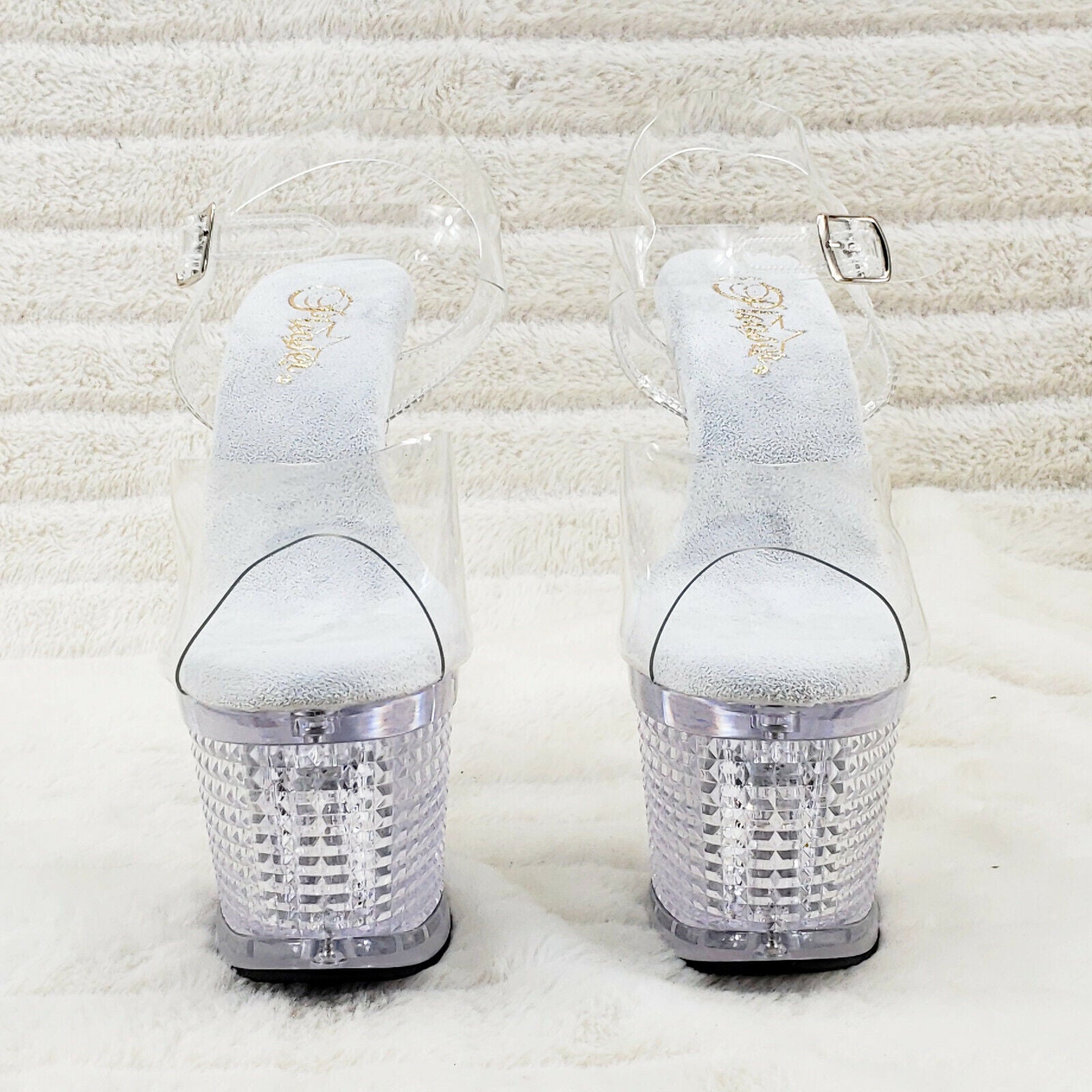 Flash Dance 708 LED Multi Light Up Platform Shoes Sandals 7" High Heel Shoes NY - Totally Wicked Footwear