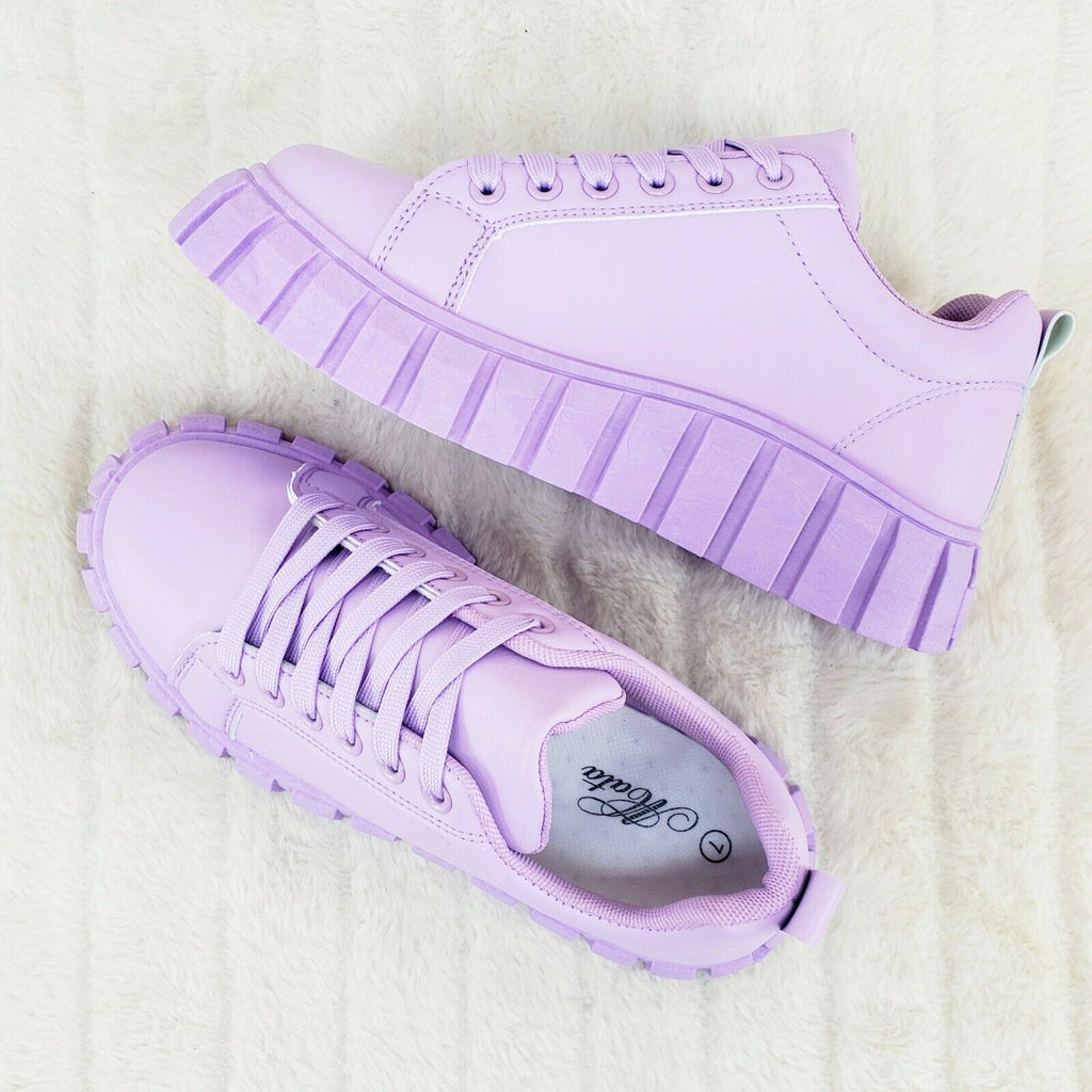 Dream Woman's Lilac Purple Low Top Chunky sole Sneakers  6-10 - Totally Wicked Footwear