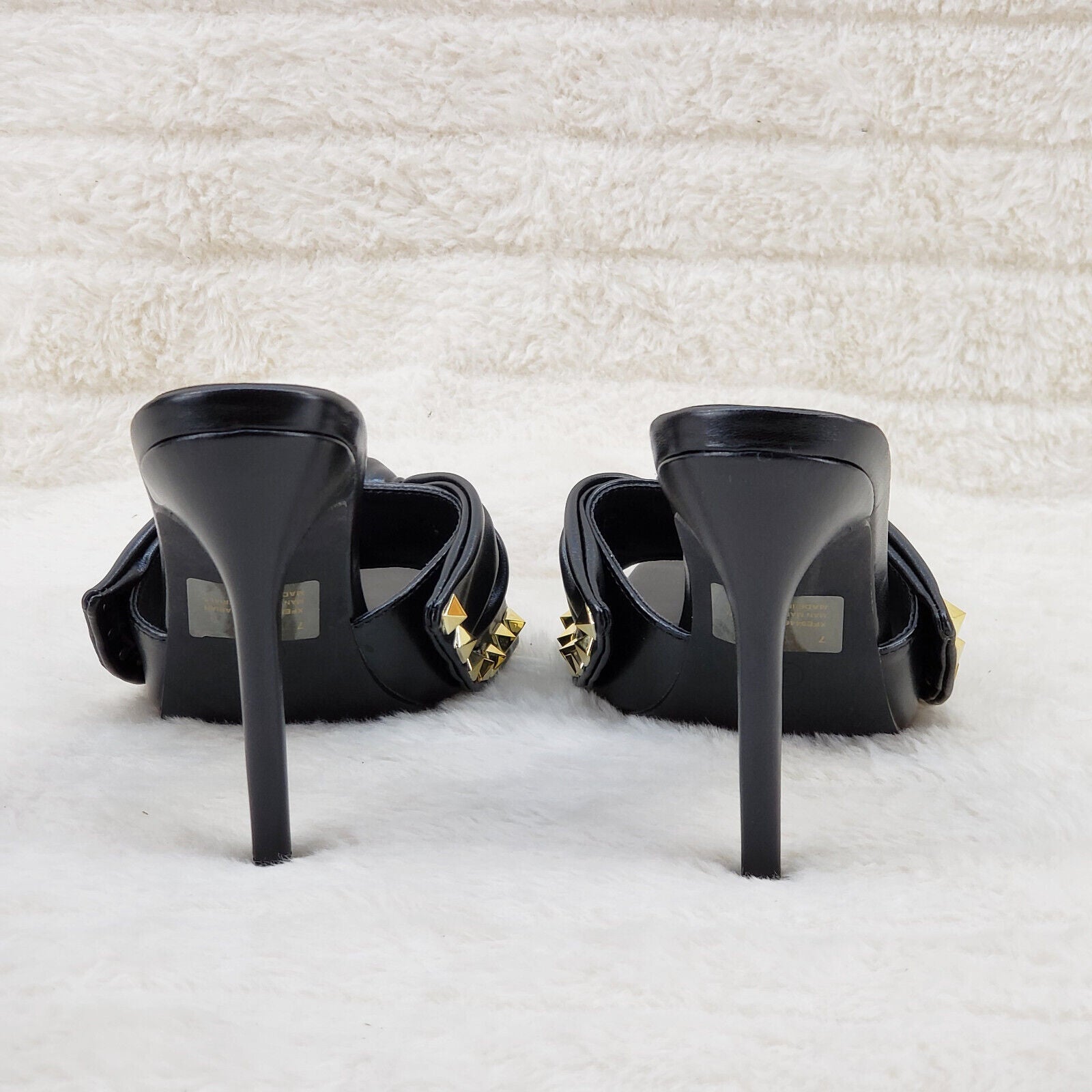 Darian Slip On Black Open Toe High Heel Clogs Mules Slides - Totally Wicked Footwear
