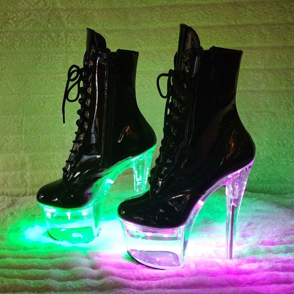 Flashdance 1020 LED Multi Light Up Platform Ankle Boots 7" High Heels NY - Totally Wicked Footwear