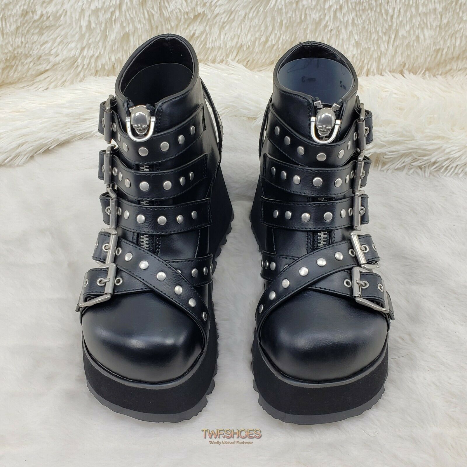 Demonia Scene 30 Black Platform Goth Punk Ankle Boots NY IN STOCK - Totally Wicked Footwear