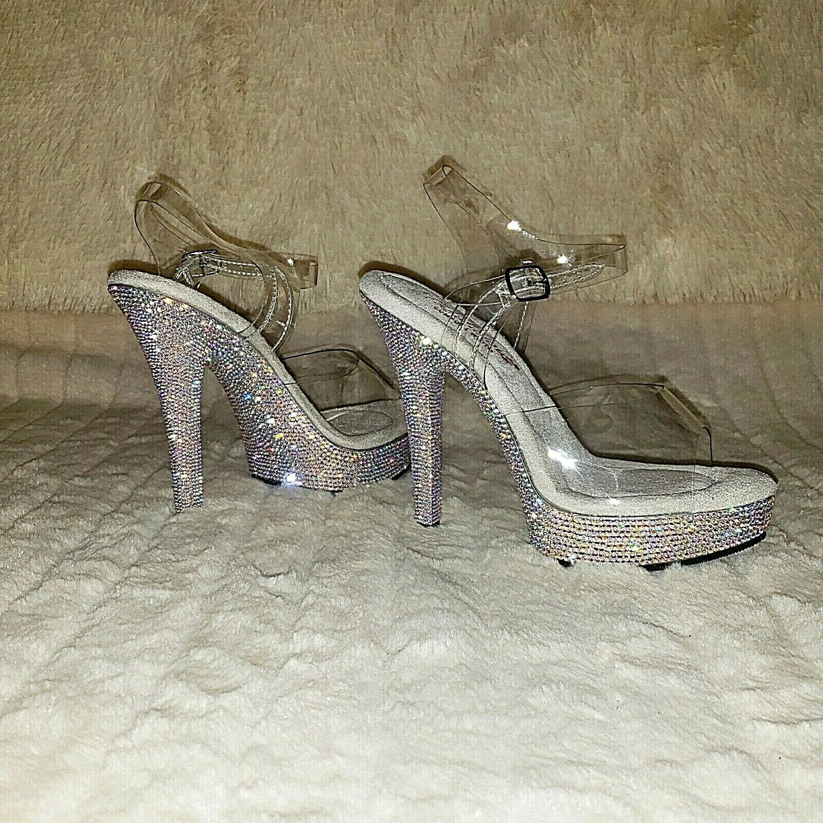 Majesty 508DM Rhinestone Platform 5" Stiletto High Heel Shoes IN HOUSE - Totally Wicked Footwear