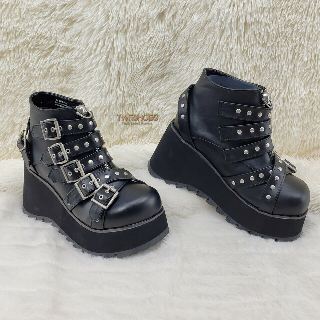 Demonia Scene 30 Black Platform Goth Punk Ankle Boots NY IN STOCK - Totally Wicked Footwear