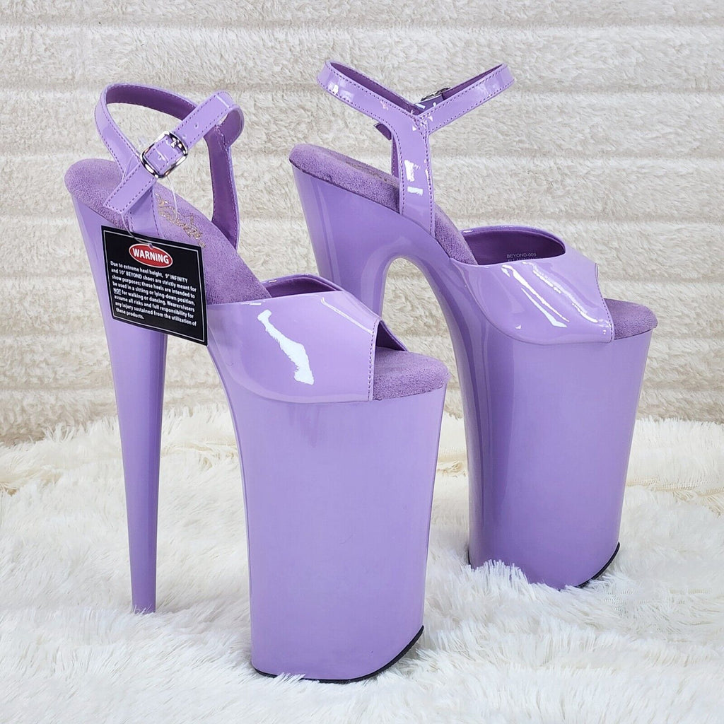 Beyond 009 Lilac Purple Patent Platform Extreme 10" Heels Sizes 5-12 NY - Totally Wicked Footwear