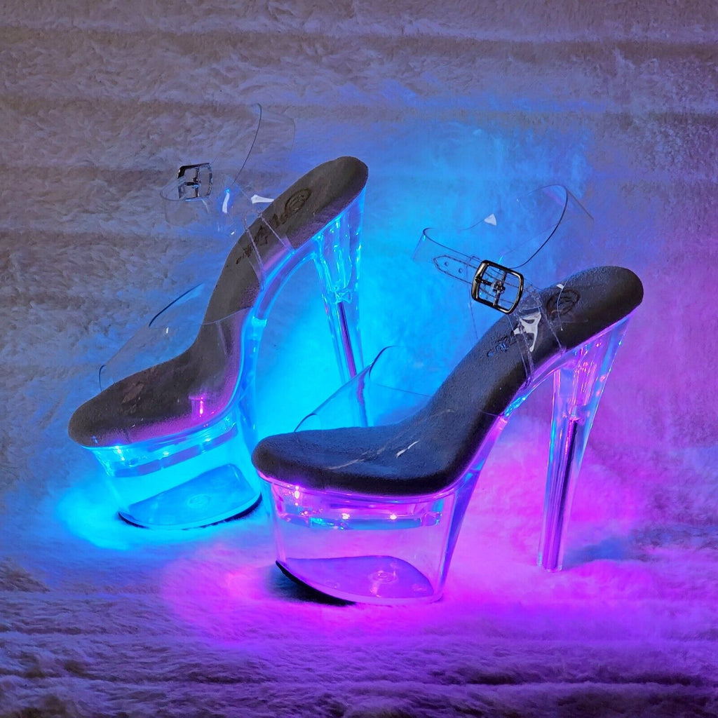Flashdance LED Multi-Function Light Up Platform Sandals 7" High Heels NY - Totally Wicked Footwear