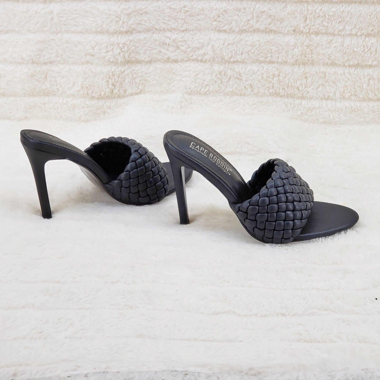Anson Slip On Black Open Toe High Heel Clogs Mules Slides - Totally Wicked Footwear