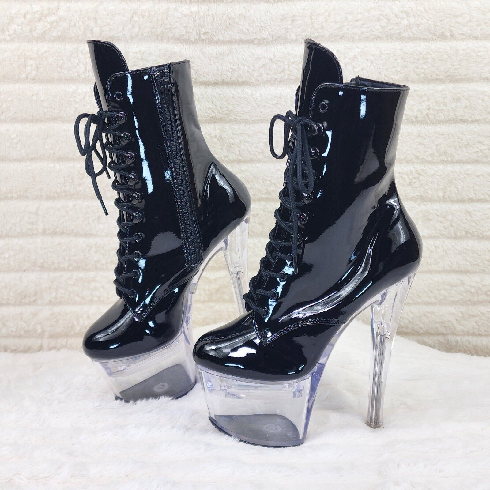 Flashdance 1020 LED Multi Light Up Platform Ankle Boots 7" High Heels NY - Totally Wicked Footwear