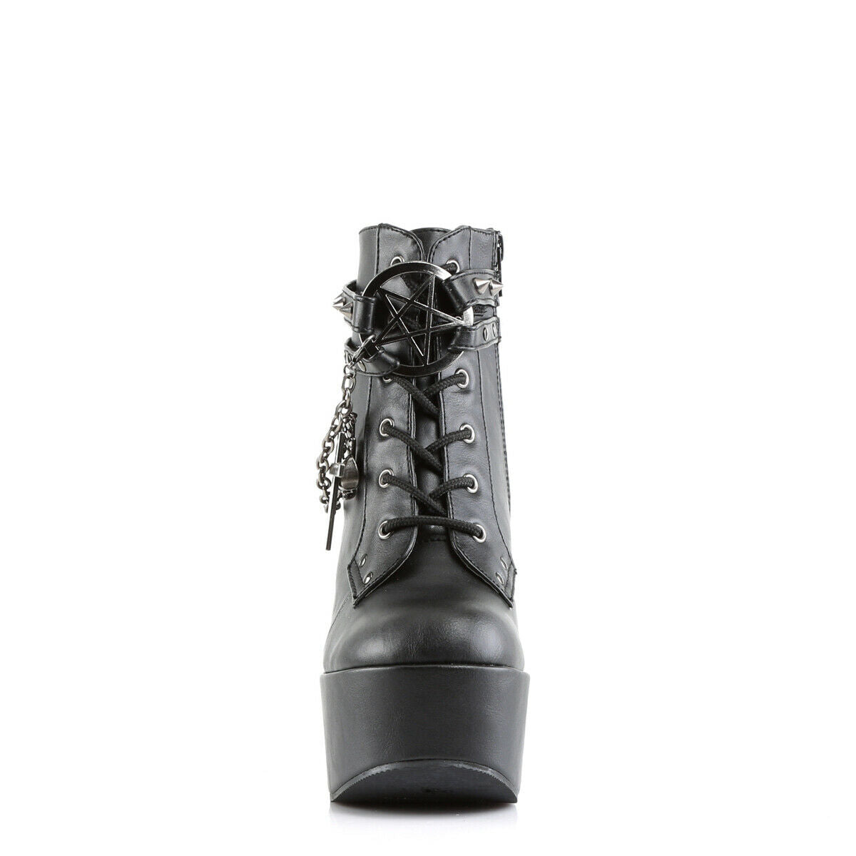 Poison 101 Charm Chain 5" Wedge Heel Goth Ankle Boots US Women Sizes 6-12 NY - Totally Wicked Footwear