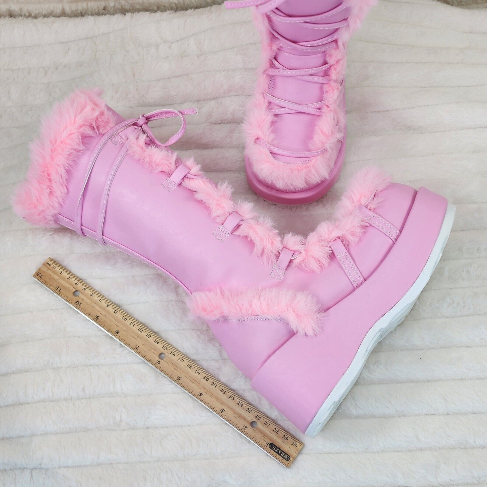311 Cub Stomper Baby Pink Mammoth Platform Goth Punk Knee Boots NY Restock - Totally Wicked Footwear