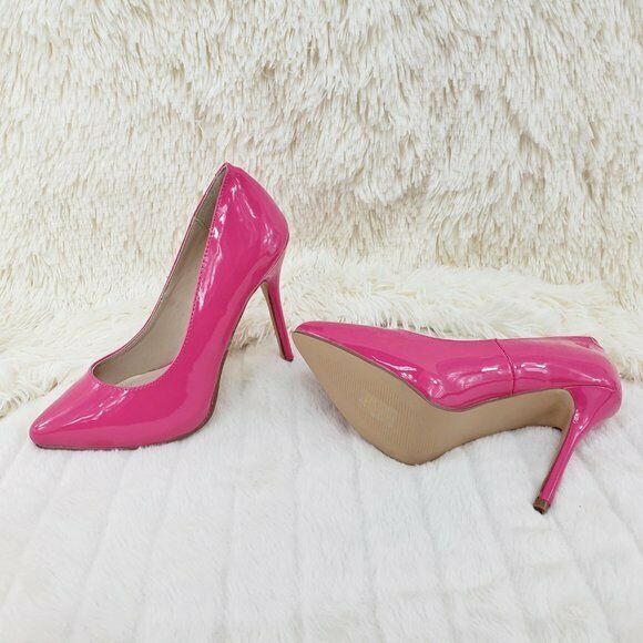 Amuse 20 Hot Pink Patent 5" High Heel Shoes Pumps Sizes 8 9 10 NY - Totally Wicked Footwear