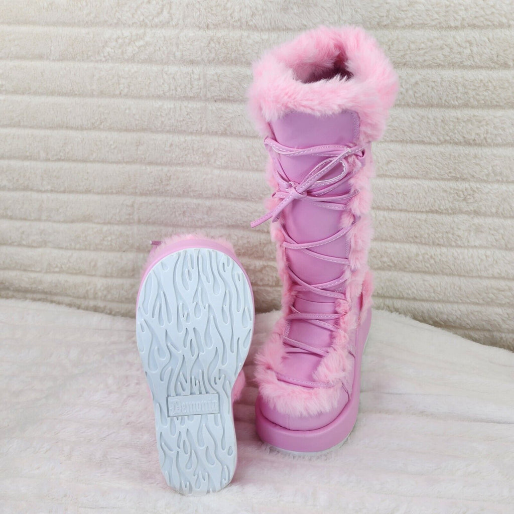 311 Cub Stomper Baby Pink Mammoth Platform Goth Punk Knee Boots NY Restock - Totally Wicked Footwear