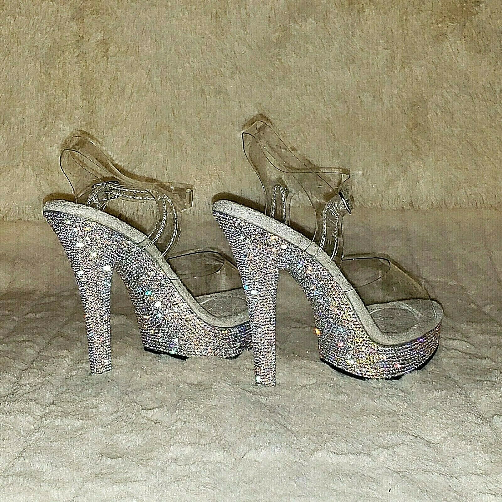 Majesty 508DM Rhinestone Platform 5" Stiletto High Heel Shoes IN HOUSE - Totally Wicked Footwear