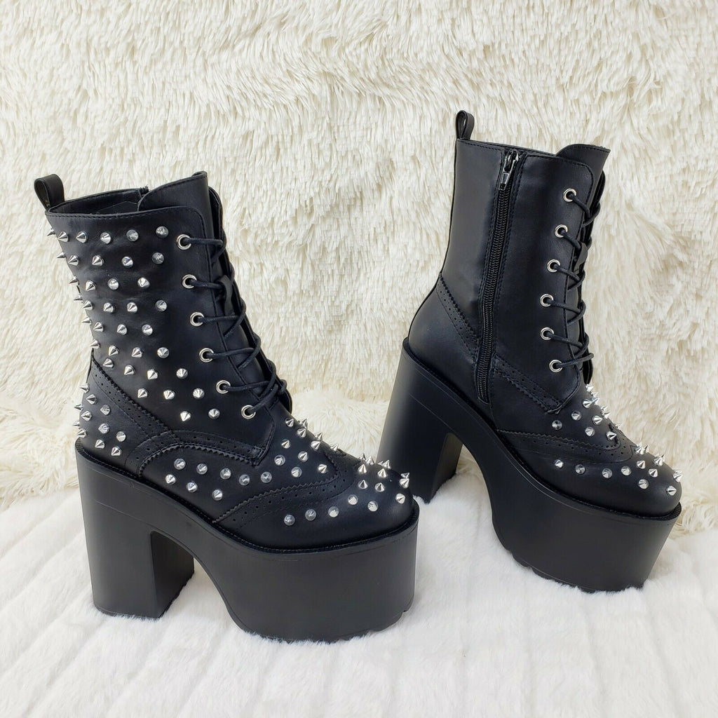 Womens Super High Spike Heel Lace-Up Sexy Ankle Ballet Boots Black plus  size W | eBay