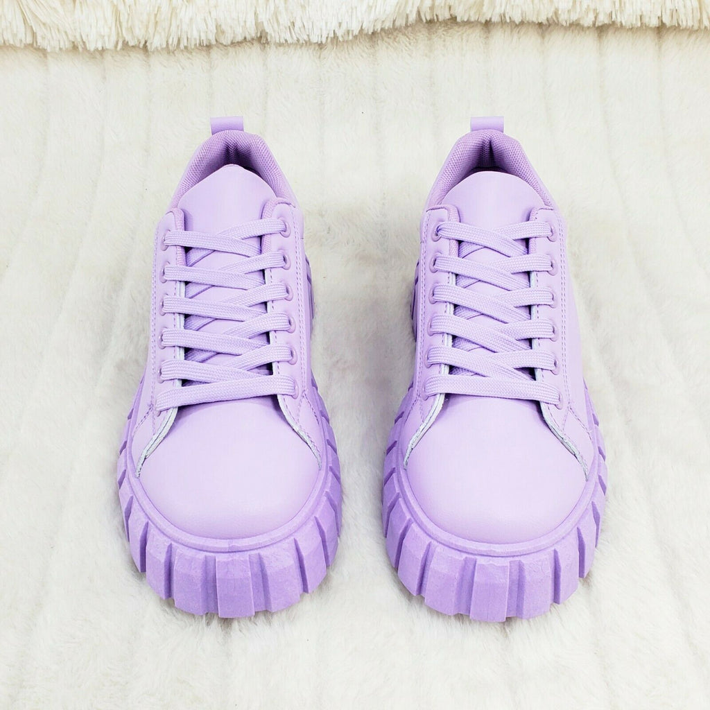 Dream Woman's Lilac Purple Low Top Chunky sole Sneakers  6-10 - Totally Wicked Footwear