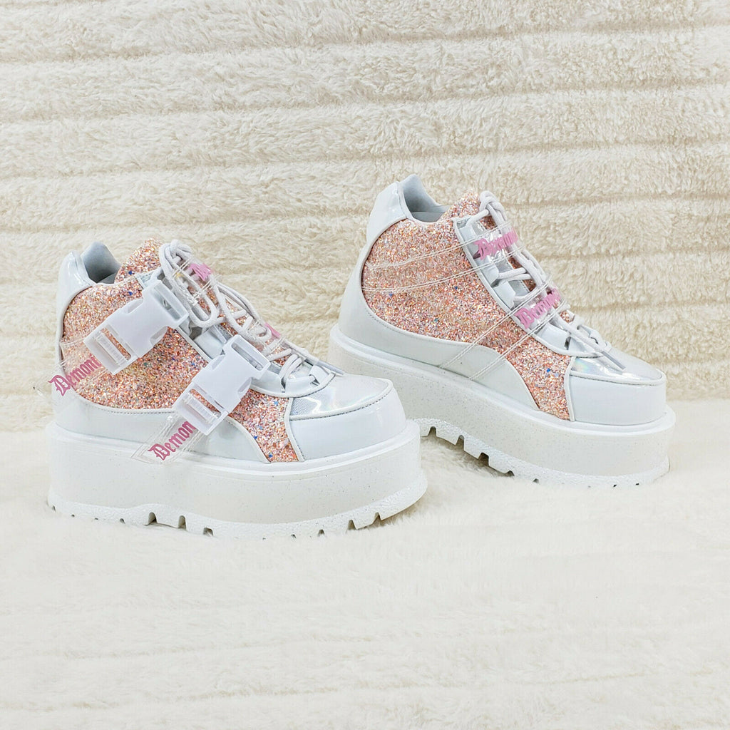 Buffalo pink and white Classic leather flatform sneakers | ShopLook