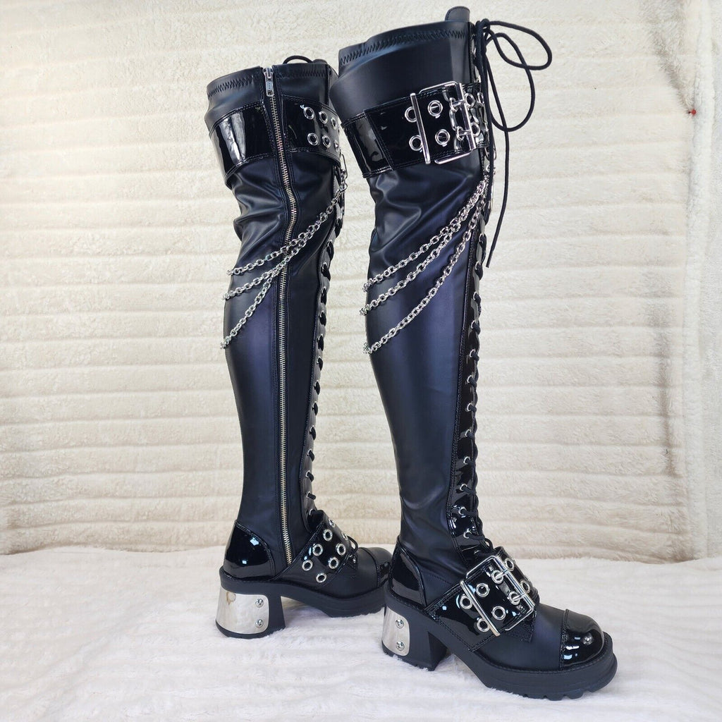 25mm Hi Biker Leather Tall Boots