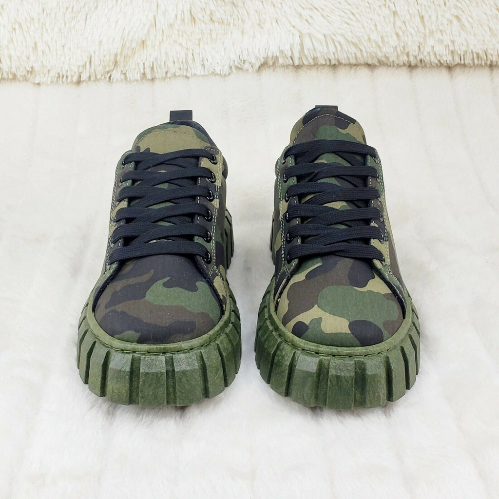 Dream Woman's Camo Print Low Top Chunky sole Sneakers  6-10 - Totally Wicked Footwear