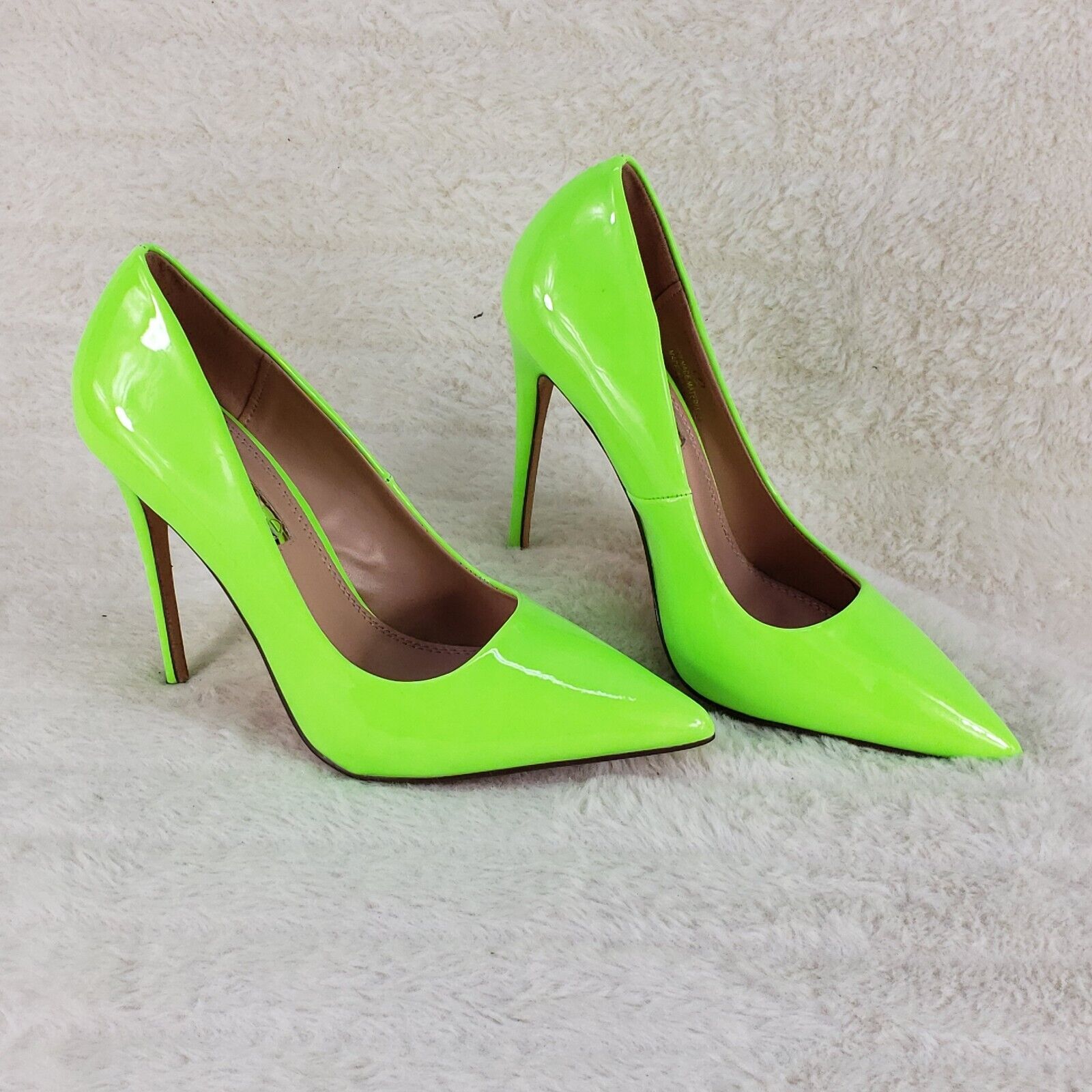 Fabulous Bright Lime Yellow Pointy Toe High Heel Pumps 7-11 - Totally Wicked Footwear