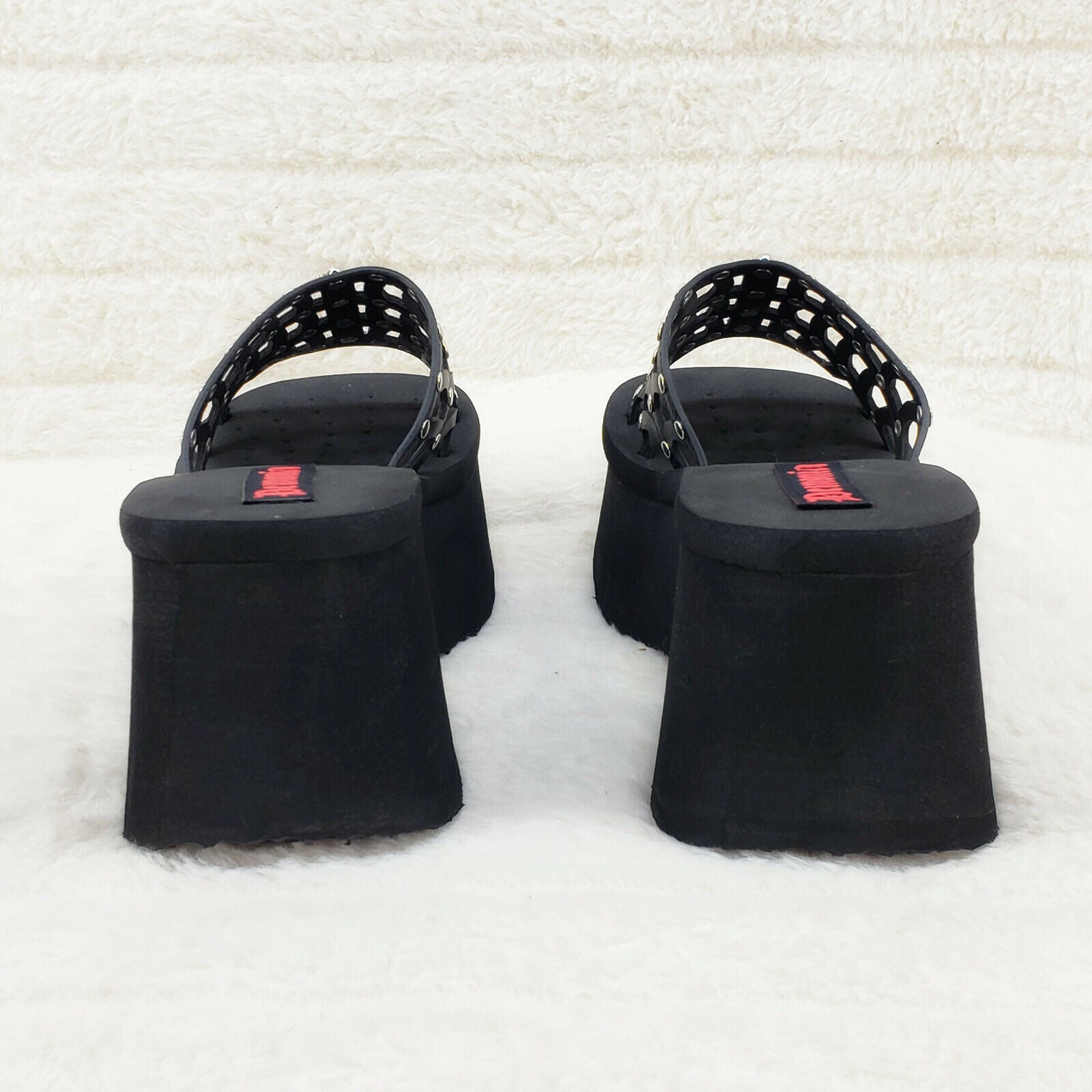 Funn Platform Goth Cut Out Web Sandals Spider Studs Slip On Shoes In House - Totally Wicked Footwear