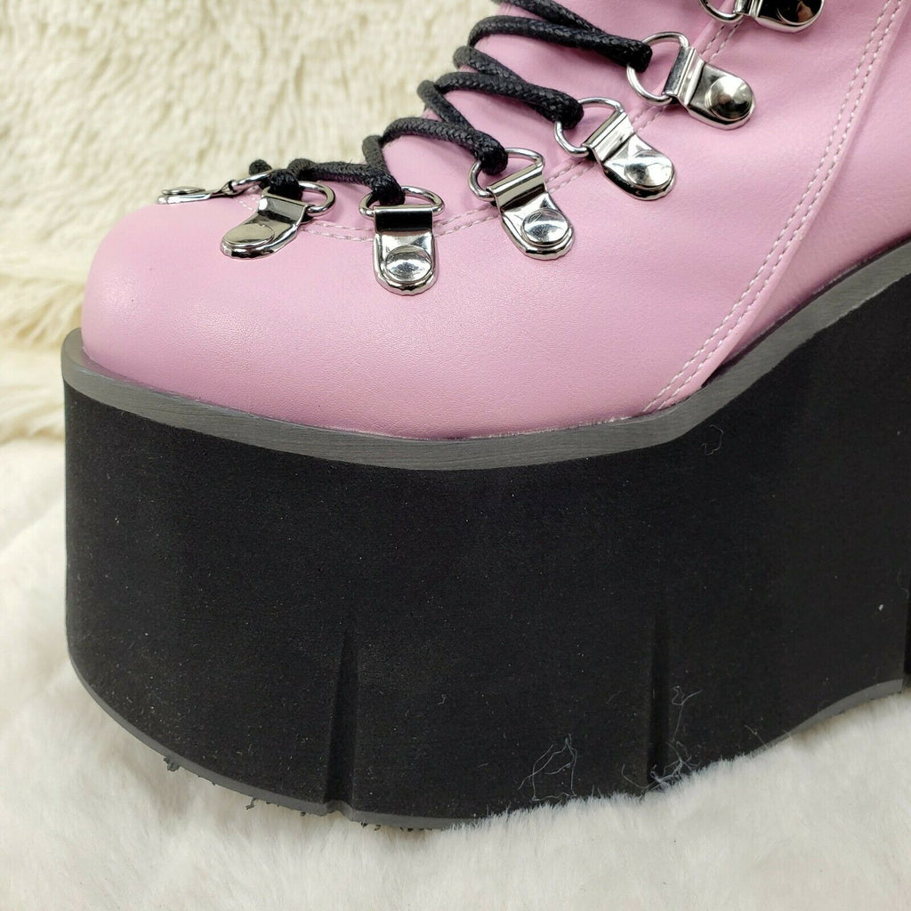 Kera 21 Pink Ankle Boot 4.5" Platform Cuff Straps Goth Punk Rock 6-11 NY - Totally Wicked Footwear