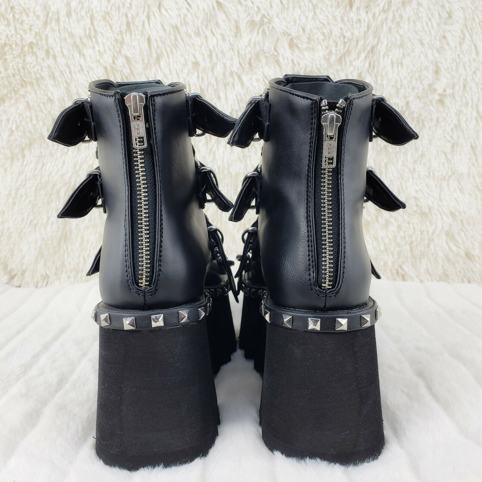 Demonia Ashes 70 Black 3.5" Platform Heel Goth Punk Sandal Boots NY - Totally Wicked Footwear