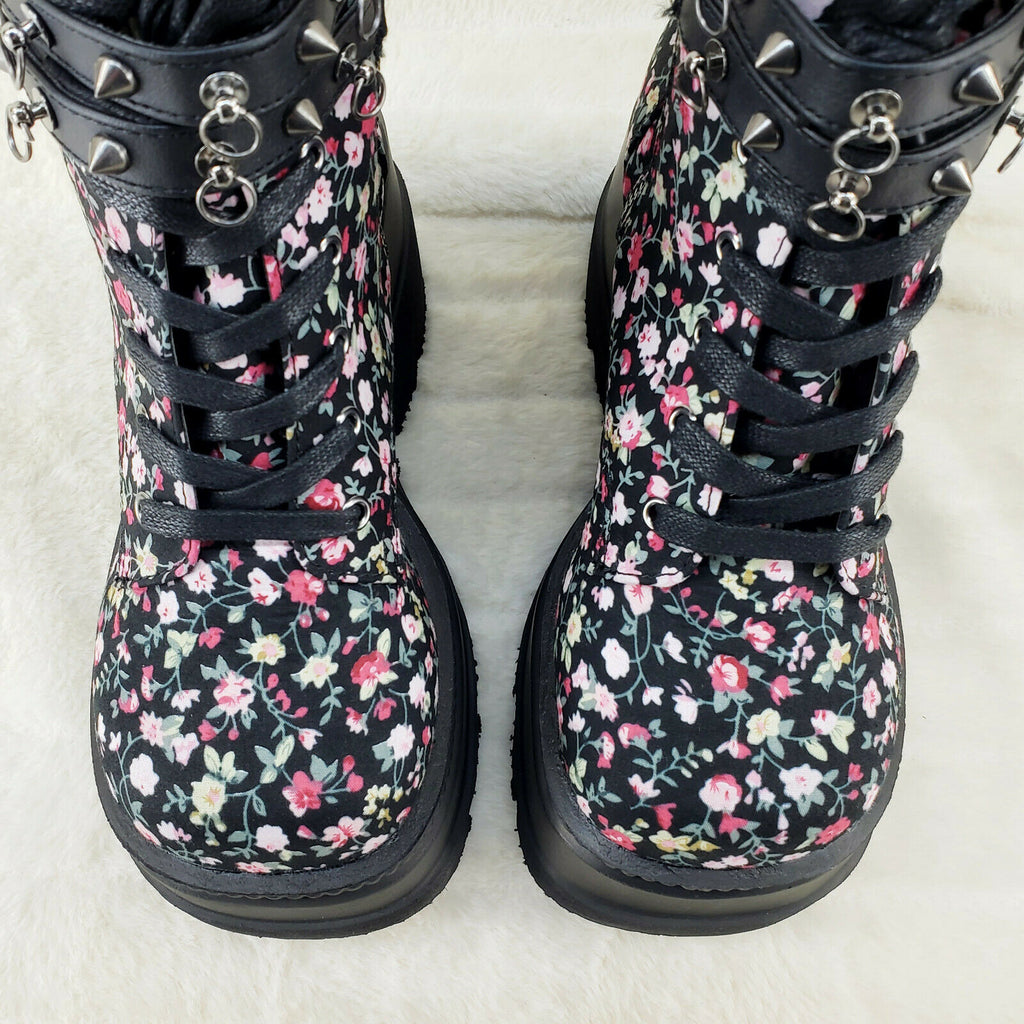Shaker 52ST Black Floral Platform 4.5" Wedge Heel Ankle Boots Size 6-12 NY - Totally Wicked Footwear
