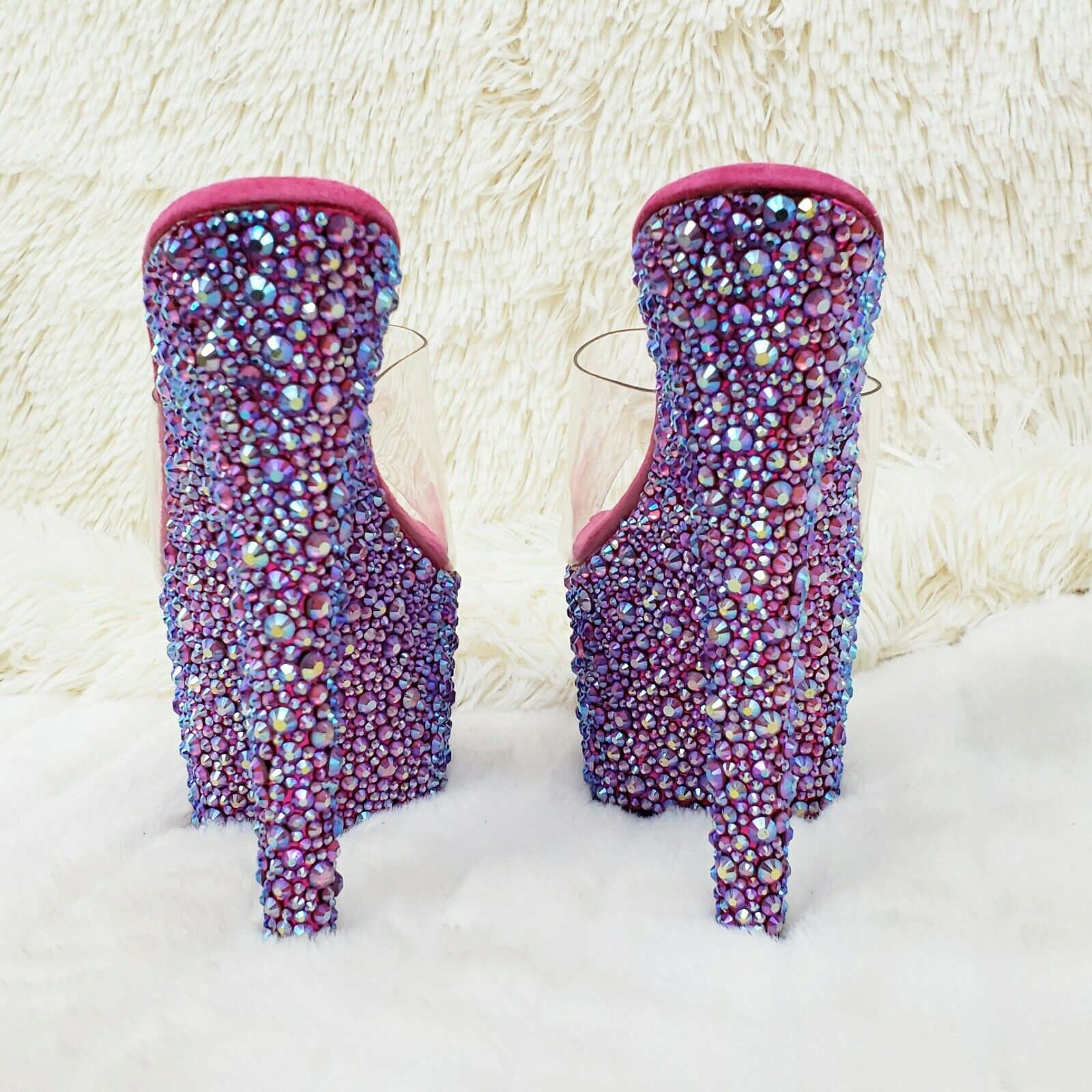 Bejeweled 701MS Iridescent Rhinestone Platform  7" High Heel Slip On Shoe Size 7 - Totally Wicked Footwear
