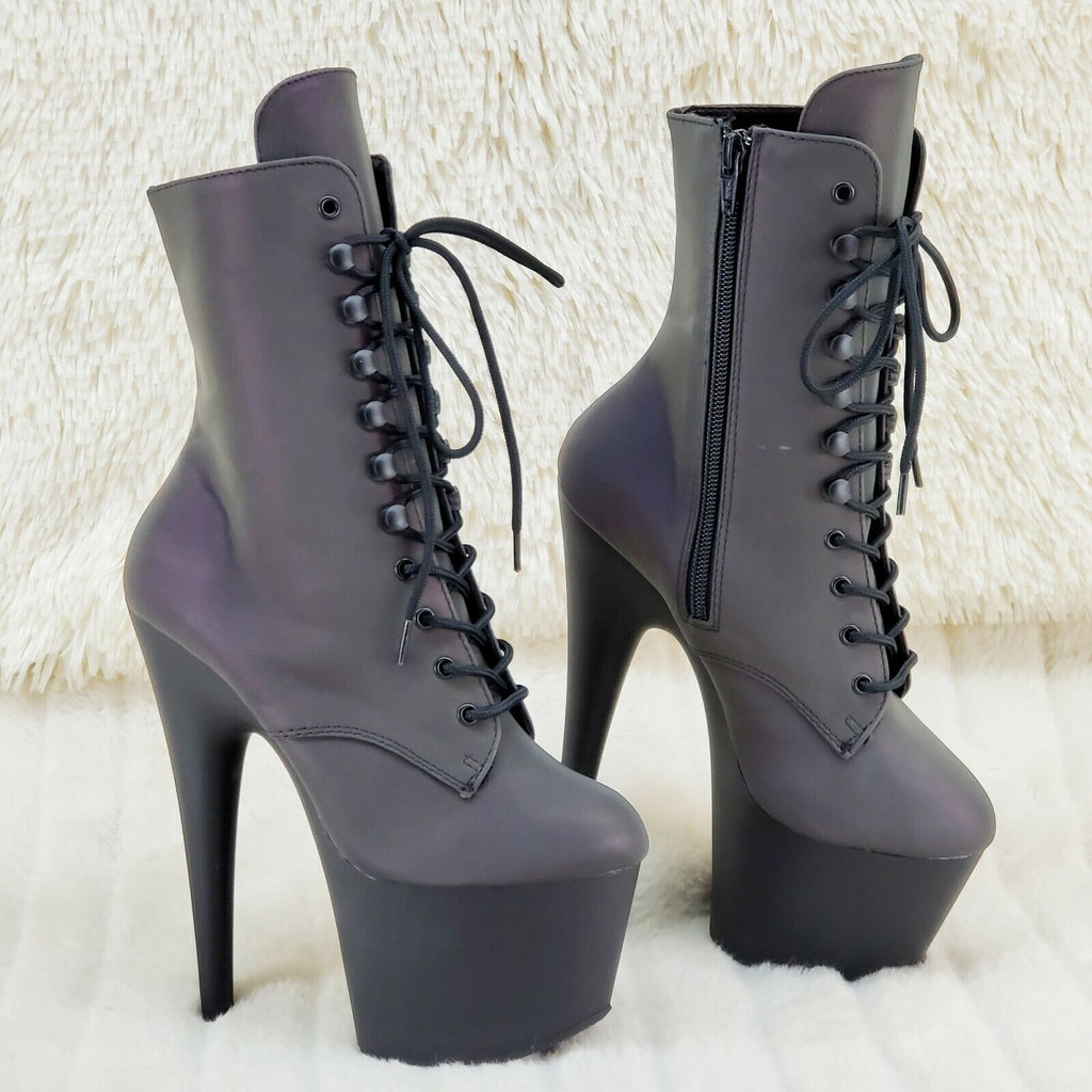 Adore 1020REFL Reflective Upper Platform 7" High Heel Ankle Boots NY 6 - 12 - Totally Wicked Footwear