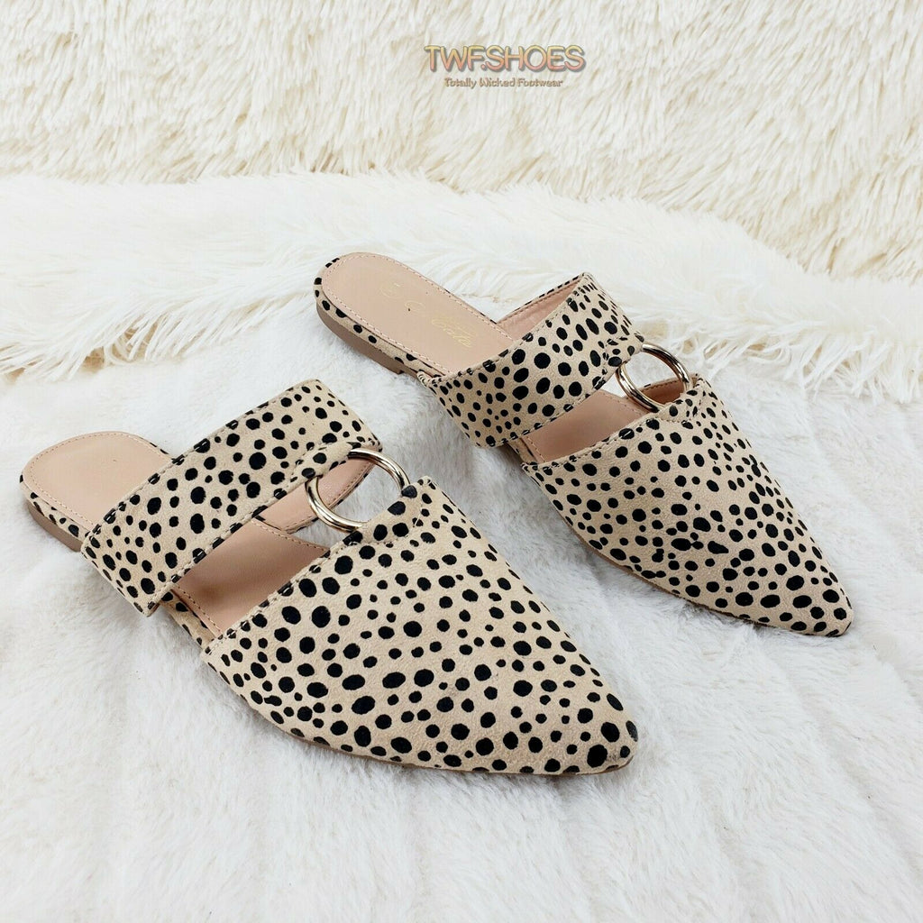 Bella Cheetah Print Slip On Summer Flats Mule Slippers Sandals Clogs 6 ...