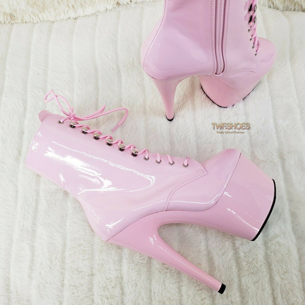 Baby Pink 1020 Adore 7" Heel Platform Ankle Boots NY - Totally Wicked Footwear