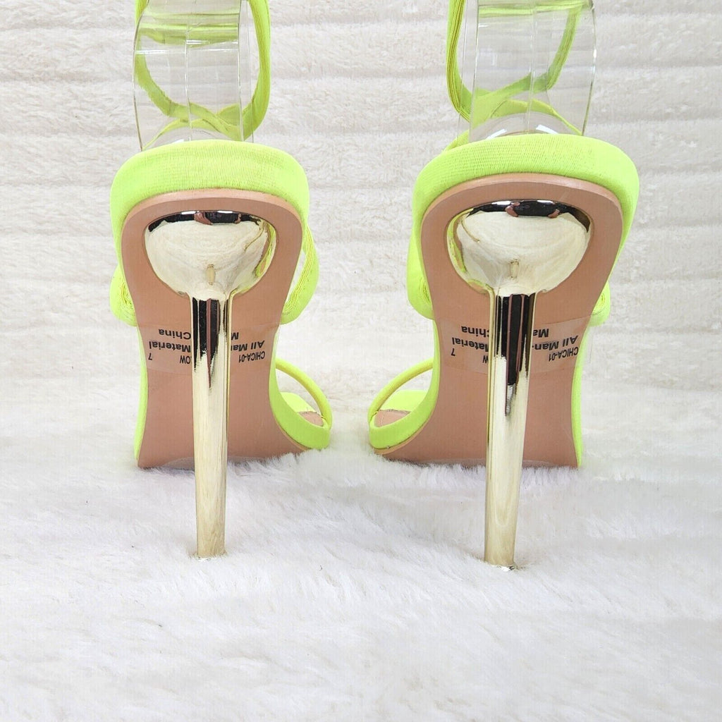 New Neon Yellow Strappy Heels Size 7 - $9 New With Tags - From Allison