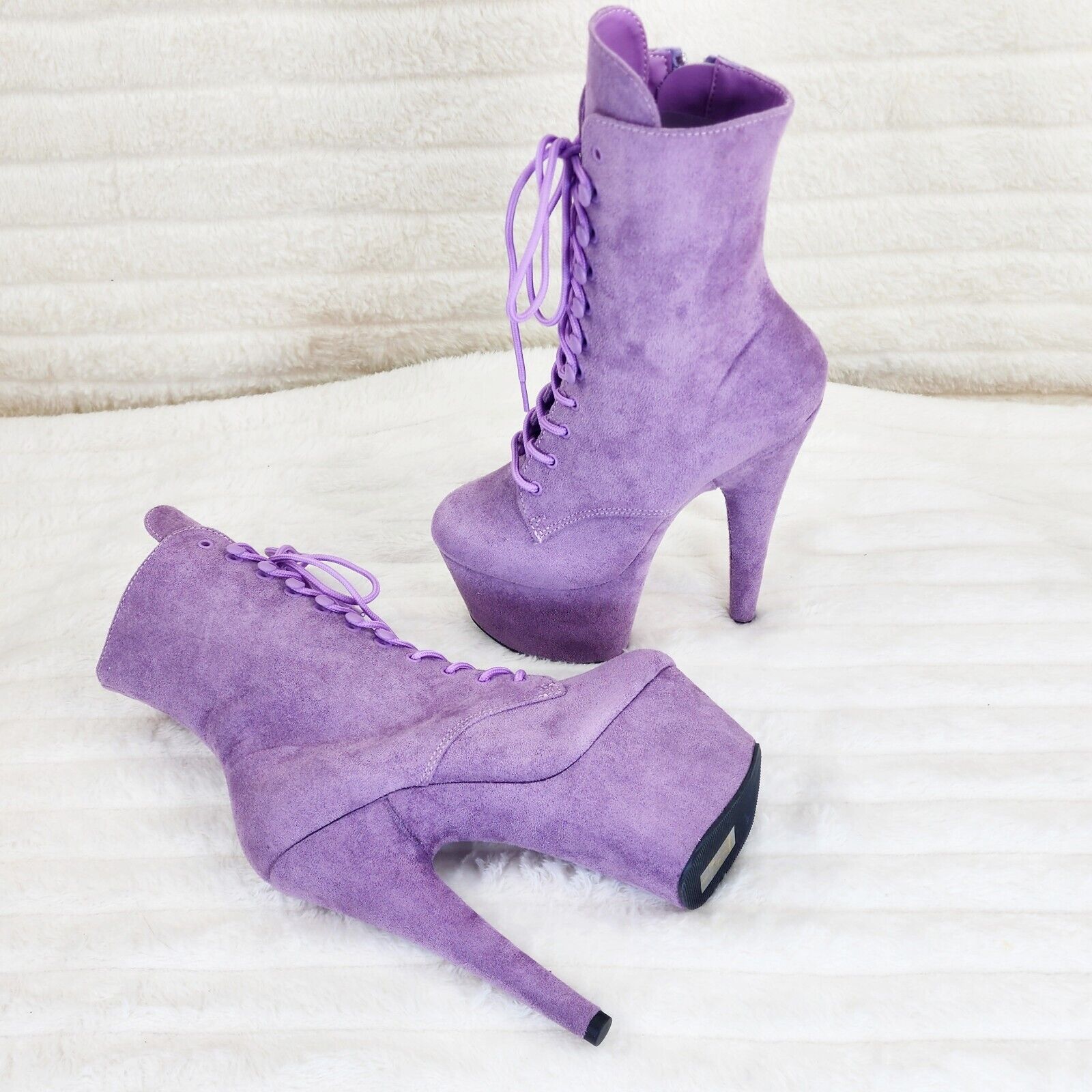 Adore 1020FS Lavender Lilac Purple Faux Suede  7" Heel Platform Ankle Boots NY - Totally Wicked Footwear