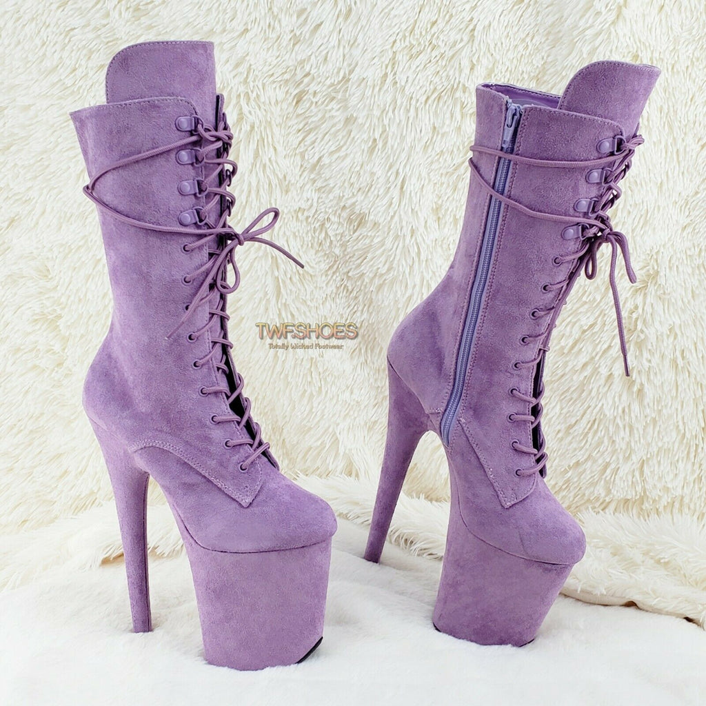 Purple block heel boots best sale