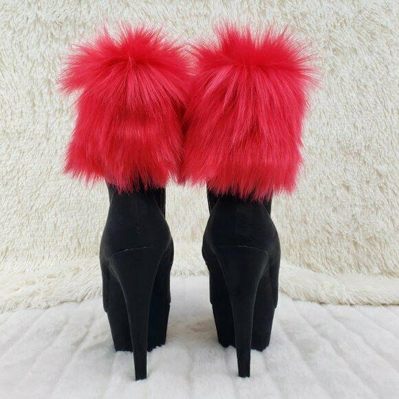 Delight 1000 Interchangeable Fur Collar Ankle Boots 6" High Heels In Stock NY - Totally Wicked Footwear