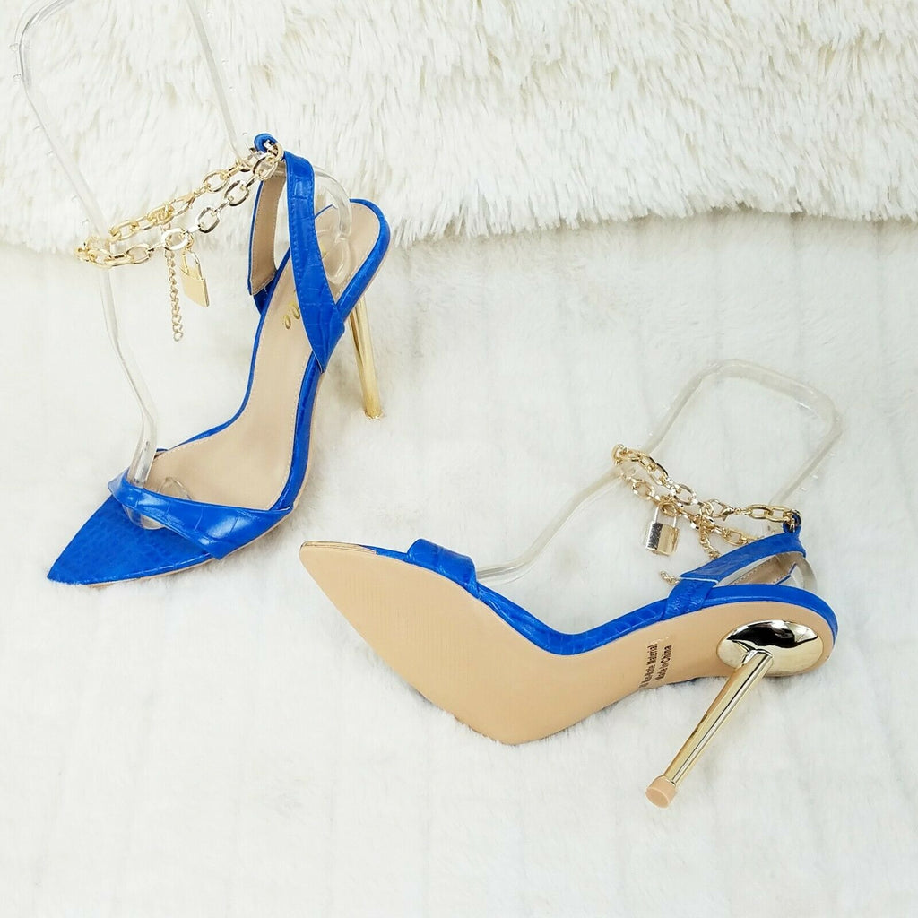 royal blue and gold heels
