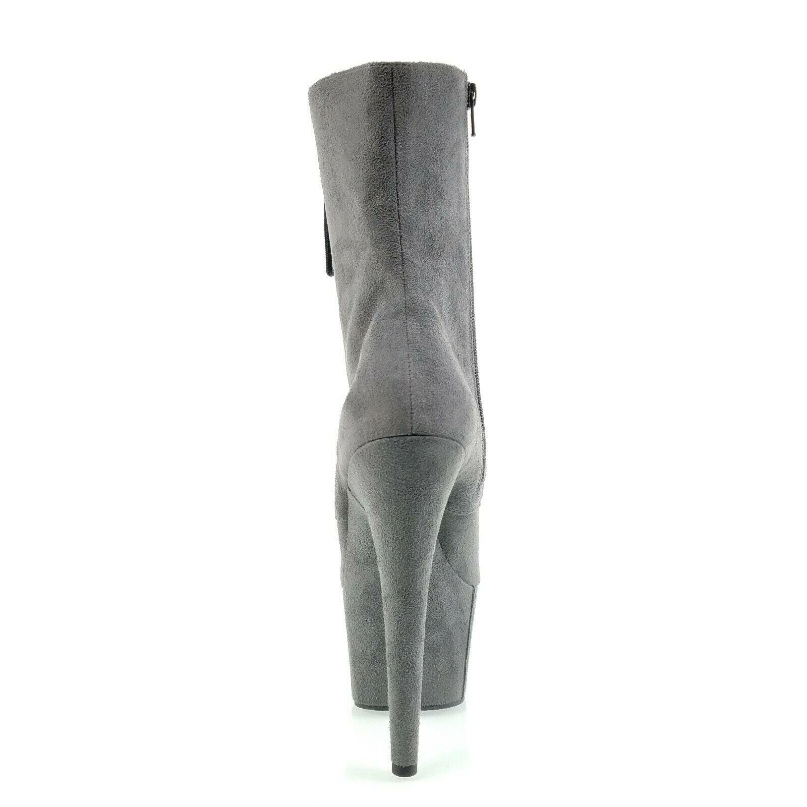 Adore 1020FS Gray Vegan Suede 7" High Heel Platform Ankle Boot Sizes 12 13 14 NY - Totally Wicked Footwear