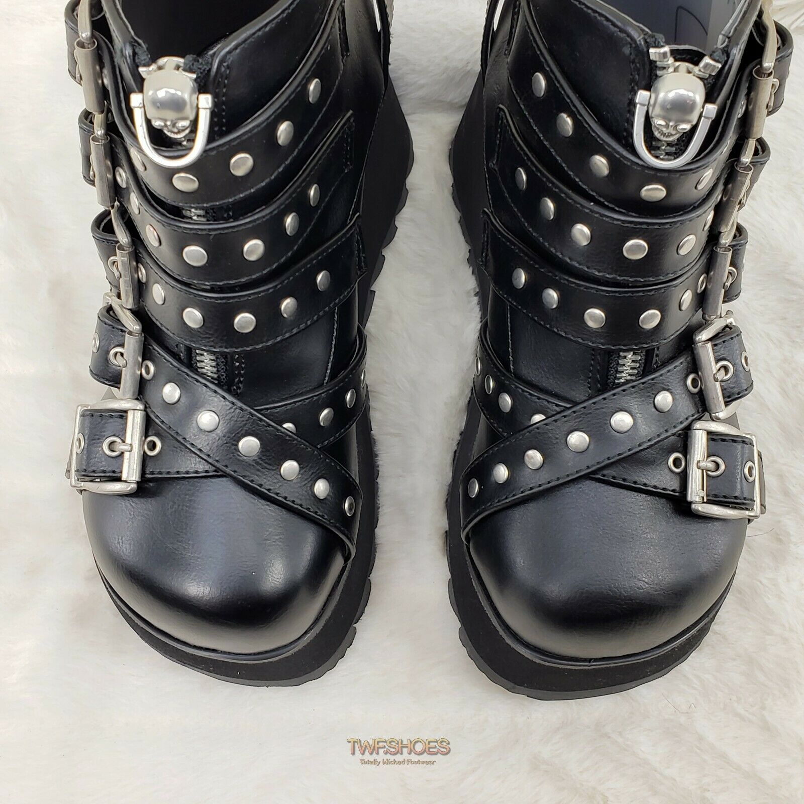 Demonia Scene 30 Black Platform Goth Punk Ankle Boots NY IN STOCK - Totally Wicked Footwear